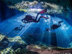 The amazing light shows at Cenote Kukulkan by Tom St George 